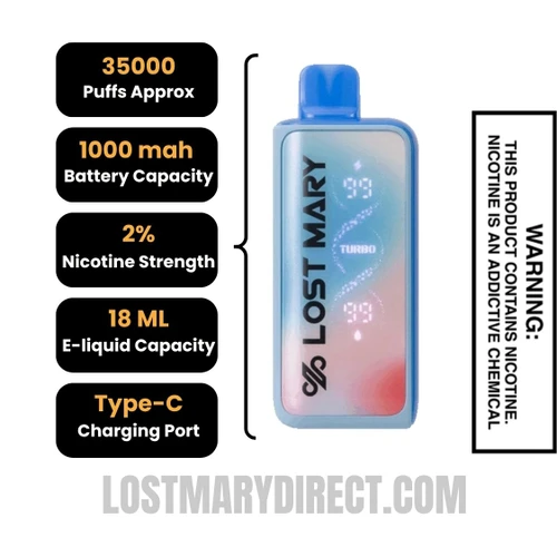 White Gami+ Lost Mary MT35000 Disposable Vape 20 MG