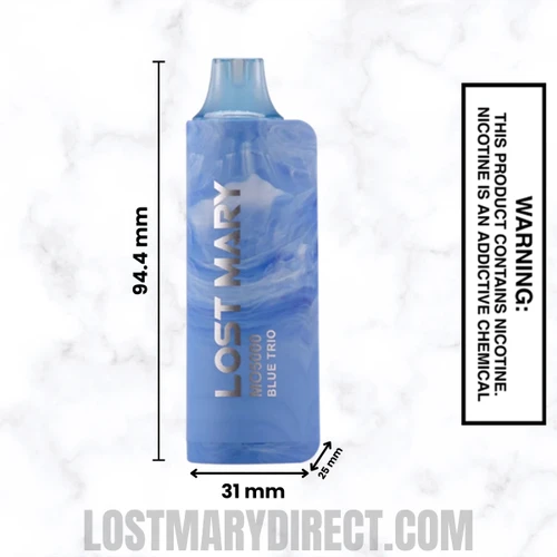 Blue Trio Lost Mary MO5000 Disposable Vape Dimension
