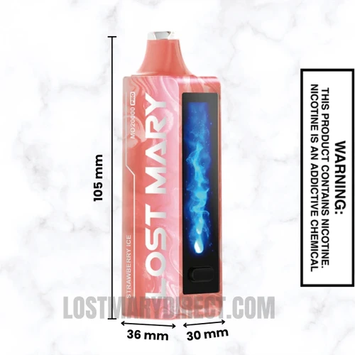 Strawberry Ice Lost Mary MO20000 PRO Diposable Vape Dimension