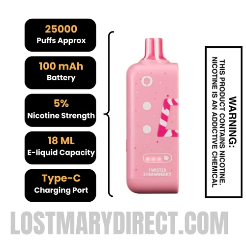 Twisted Strawberry Off Stamp Sweet X-Cube Vape Pod Specification
