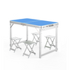 White Foldable Table With 4 Chair