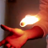 Floating fireball magic trick