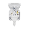 Euro to UK white adaptor plug white