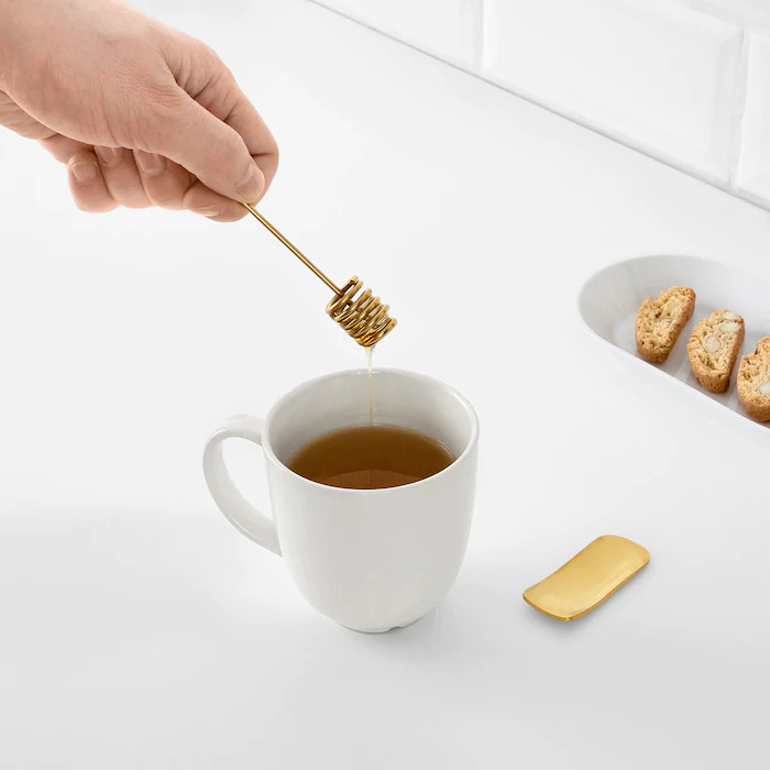 IKEA TRÅDLÖS Honey drip and tea measure, brass Goldunited Sdn Bhd