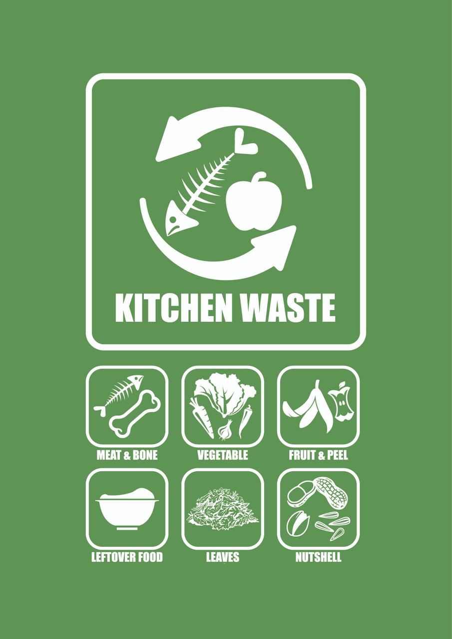 Penguin Hygienic Recycle Bin 120L (Green) Kitchen waste Goldunited