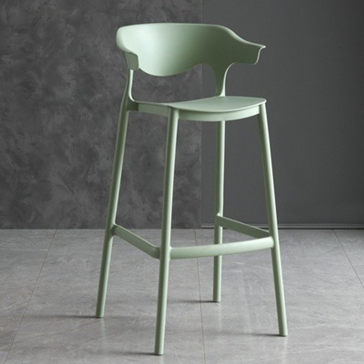 PP PLASTIC BAR STOOL (99CM) GREEN Goldunited Sdn Bhd