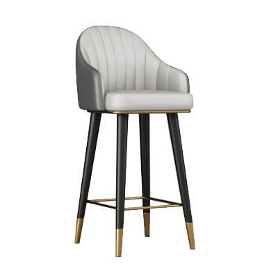 LEATHER BAR STOOL DARK GREY COVER (65CM) Goldunited Sdn Bhd