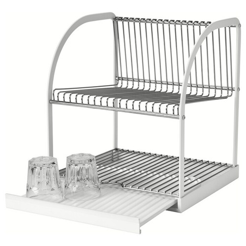 IKEA BESTÅENDE Dish drainer, silver-colour, white, 32x29x36 cm