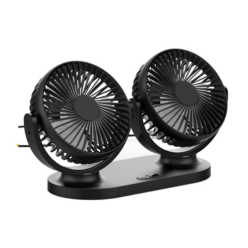 Dual head usb fan black