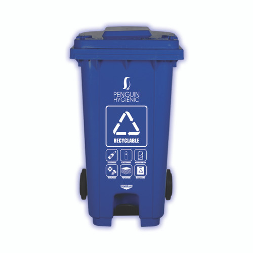 Penguin Hygienic Recycle Bin  240L  (Blue) - Recyclable