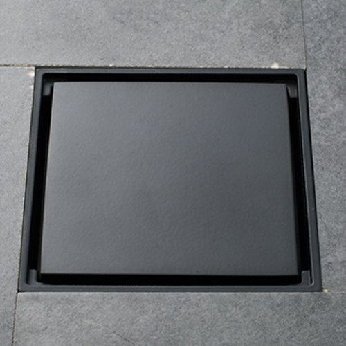 S/S black hidden floor drain 100x100x65mm #62212