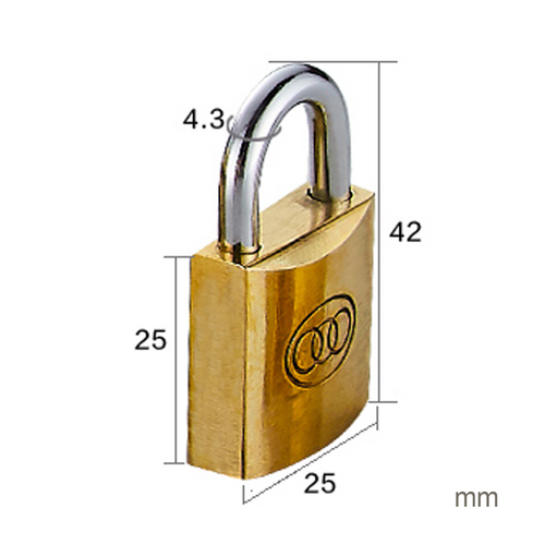 Tri-circle brass padlock #262 25mm