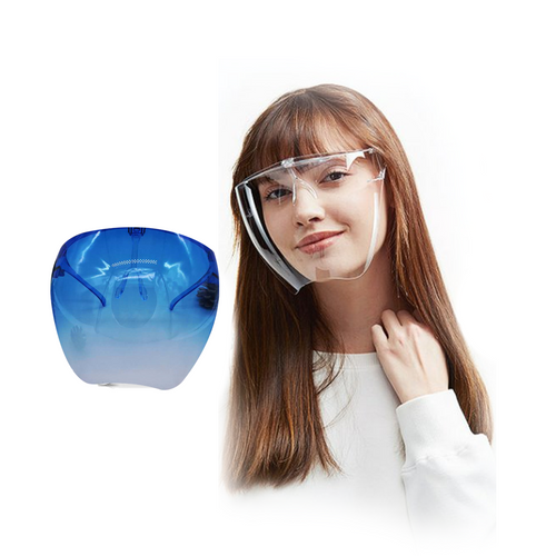 Face shield isolation protective mask blue