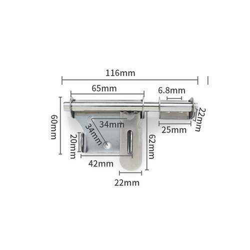 S/S hasp barrer bolt 4"