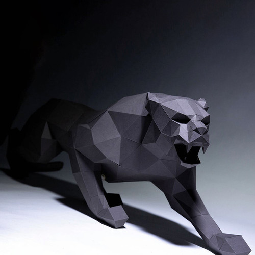 3D black panther papercraft 95cm