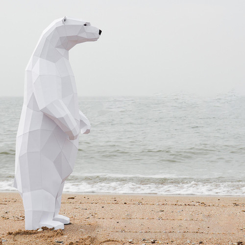 3D polar bear papercraft 1.32m