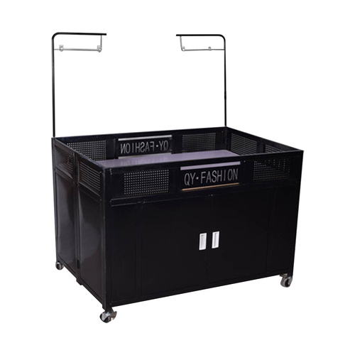 Foldable promotion cart l113xw70xh80cm black