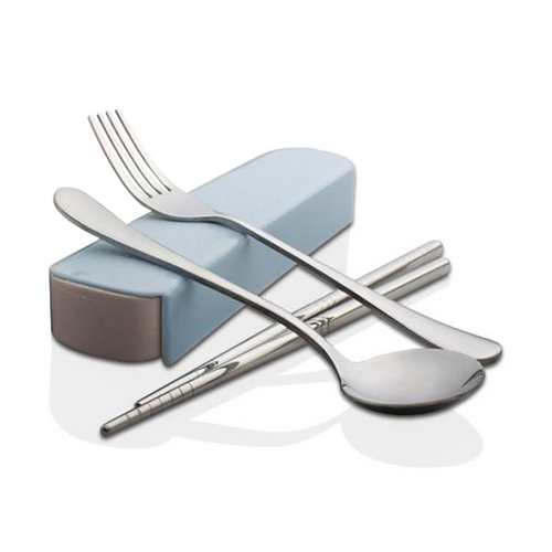 3pcs cutlery set blue