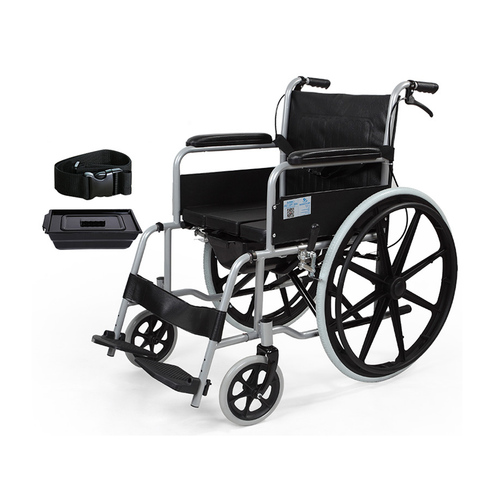 Wheel chair with commode