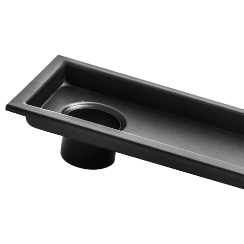 S/S linear floor drain black 10 x 60cm