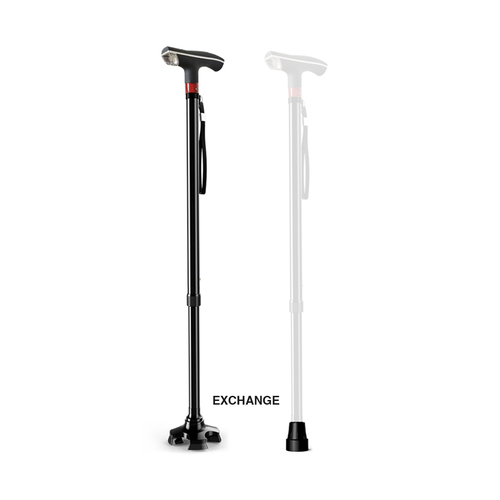 Walking cane with LED light & alarm