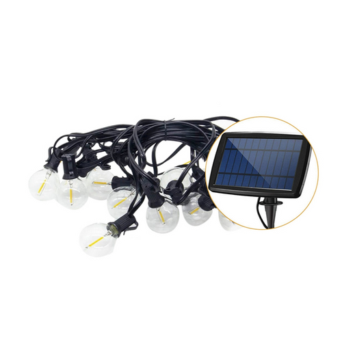 Solar Powered 10 Nos G40 LED Bulb String Light 5.5M