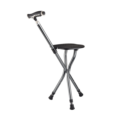 Adjustable crutch stool with LED light
