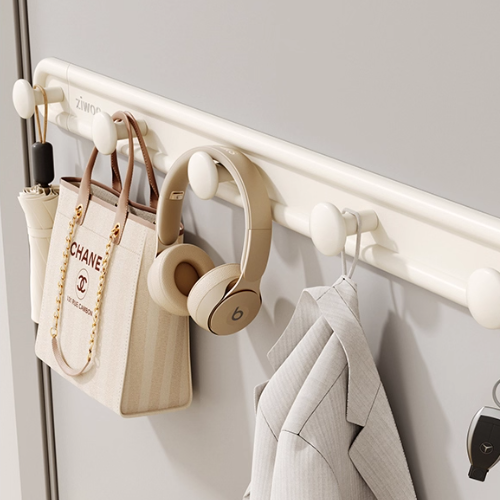 CREAM WHITE-CLOTH HANGER 6 HOOKS