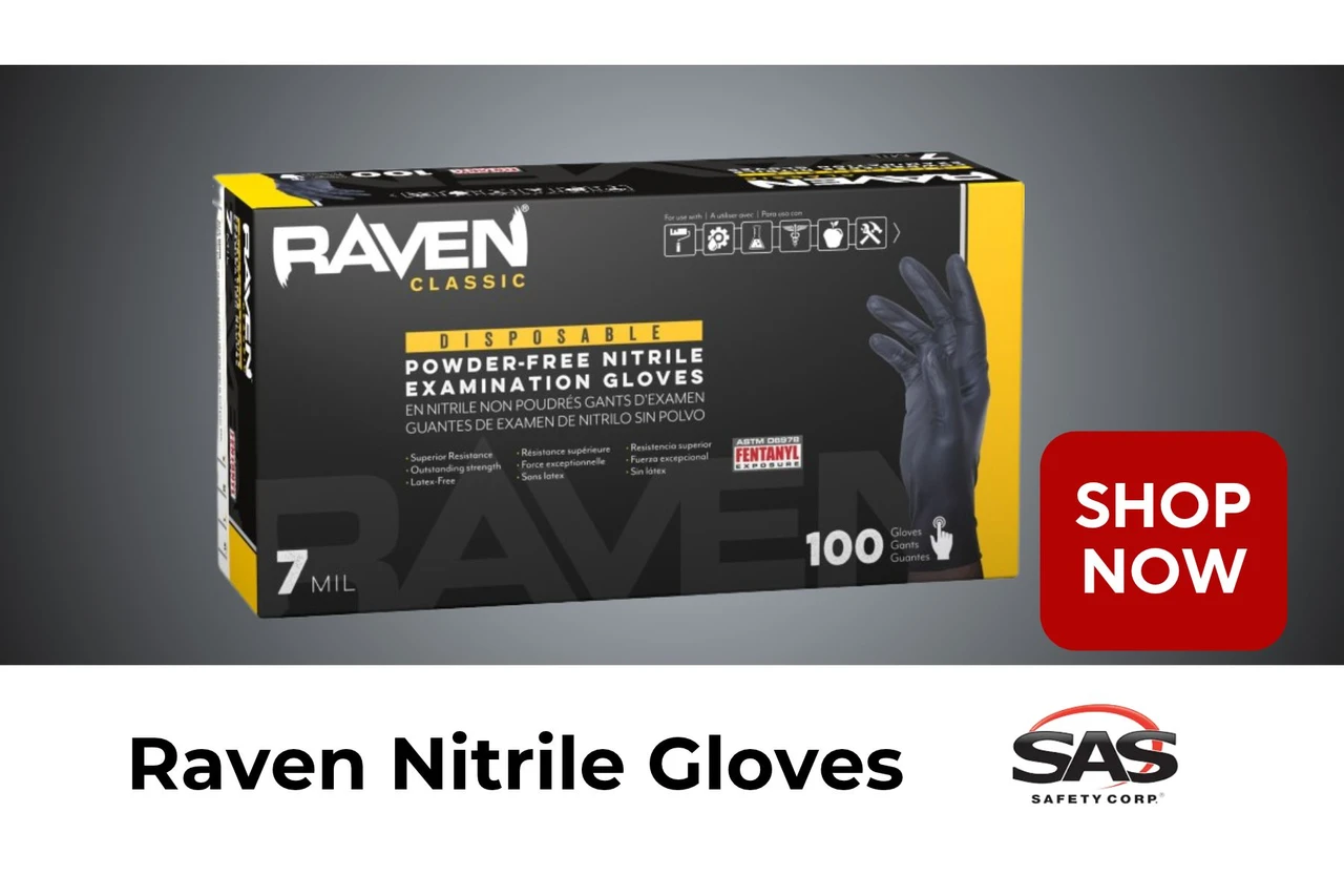 Raven Classic Black Nitrile Gloves