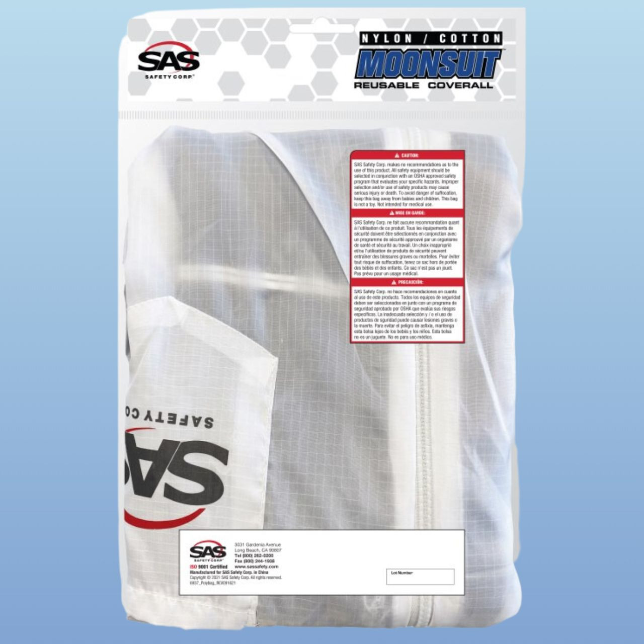 SAS Safety Moonsuit Nylon/Cotton Reusable Hooded Coverall