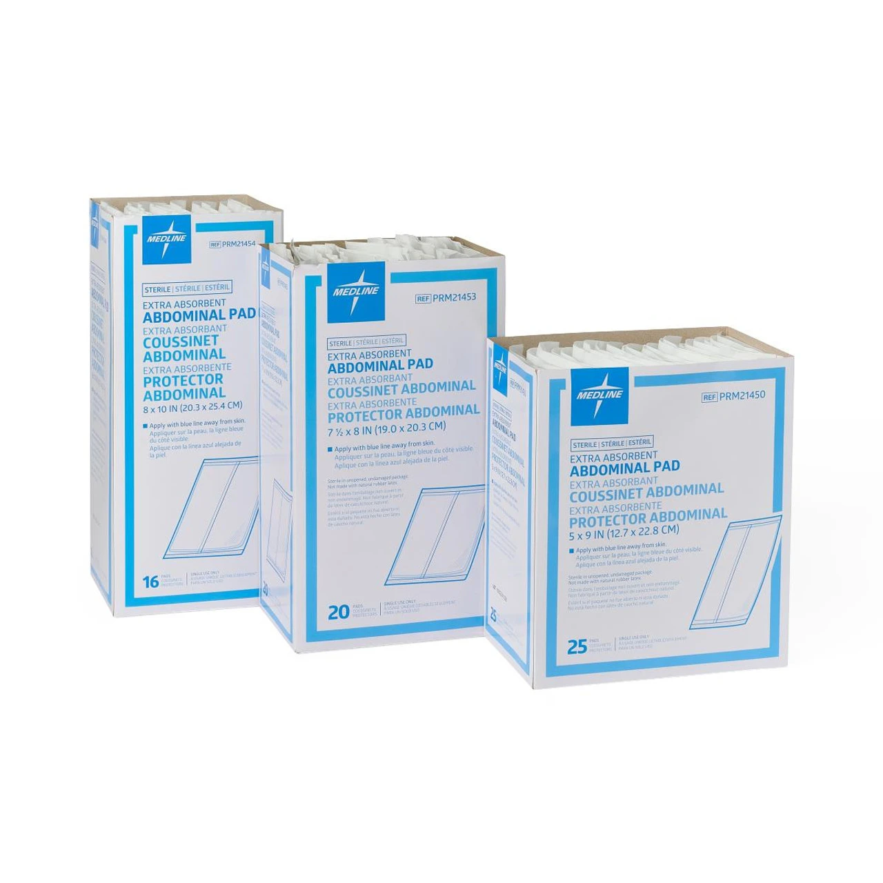 Medline Essentials Sterile Abdominal Pad, 3 Size Options