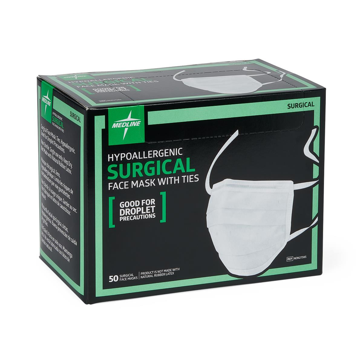 Medline Hypoallergenic Surgical Face Mask with Ties, 300/case