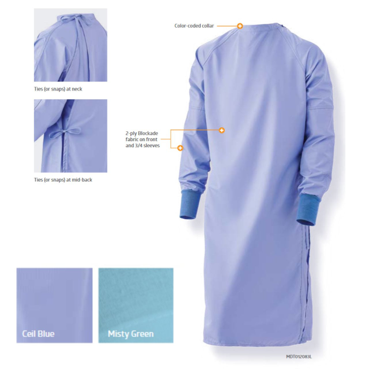 Medline Blue 2-Ply Blockade Reusable Cover Gown