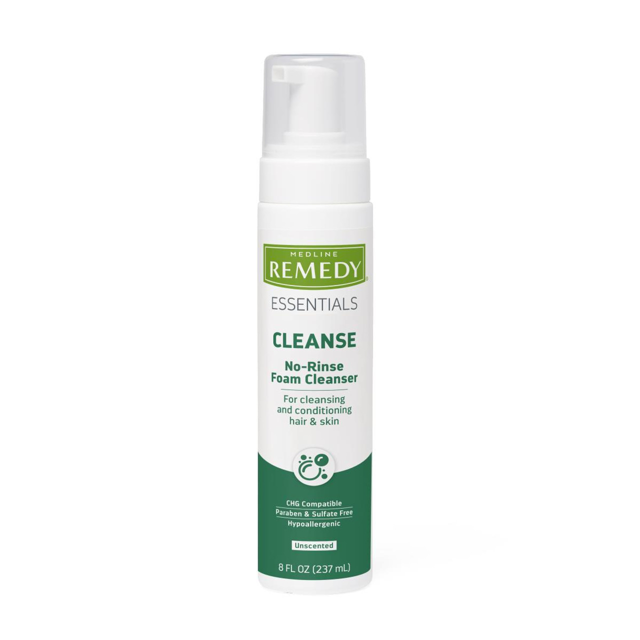 Medline Remedy Essentials No-Rinse Foam Cleanser, 4 & 8 oz.