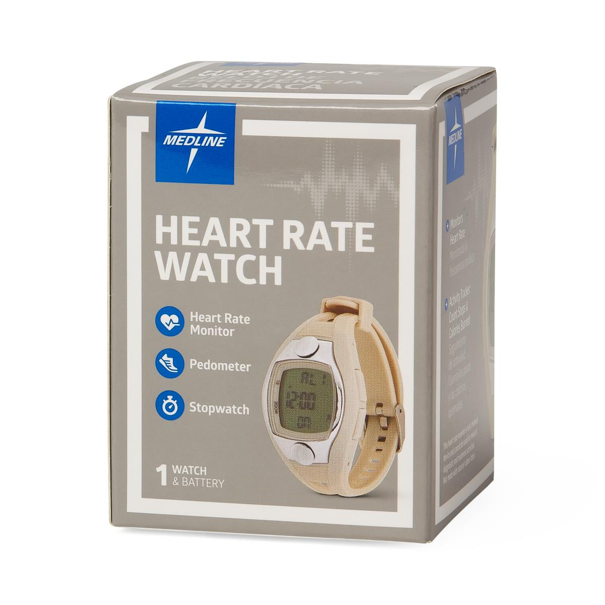 Medline Digital Heart Rate and Pedometer Watch