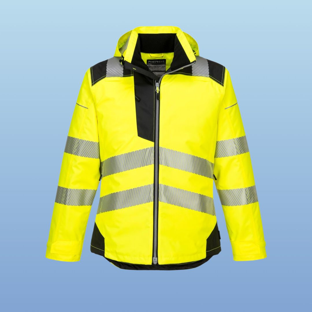 Portwest T400 PW3 Class Hi-Vis Winter Jacket Jacket, Lime, ea