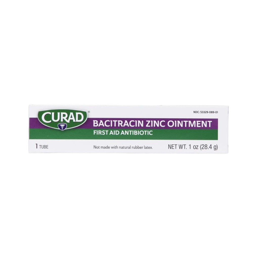 CURAD Bacitracin Antibiotic Ointment with Zinc, 1 oz. Tube or 0.9