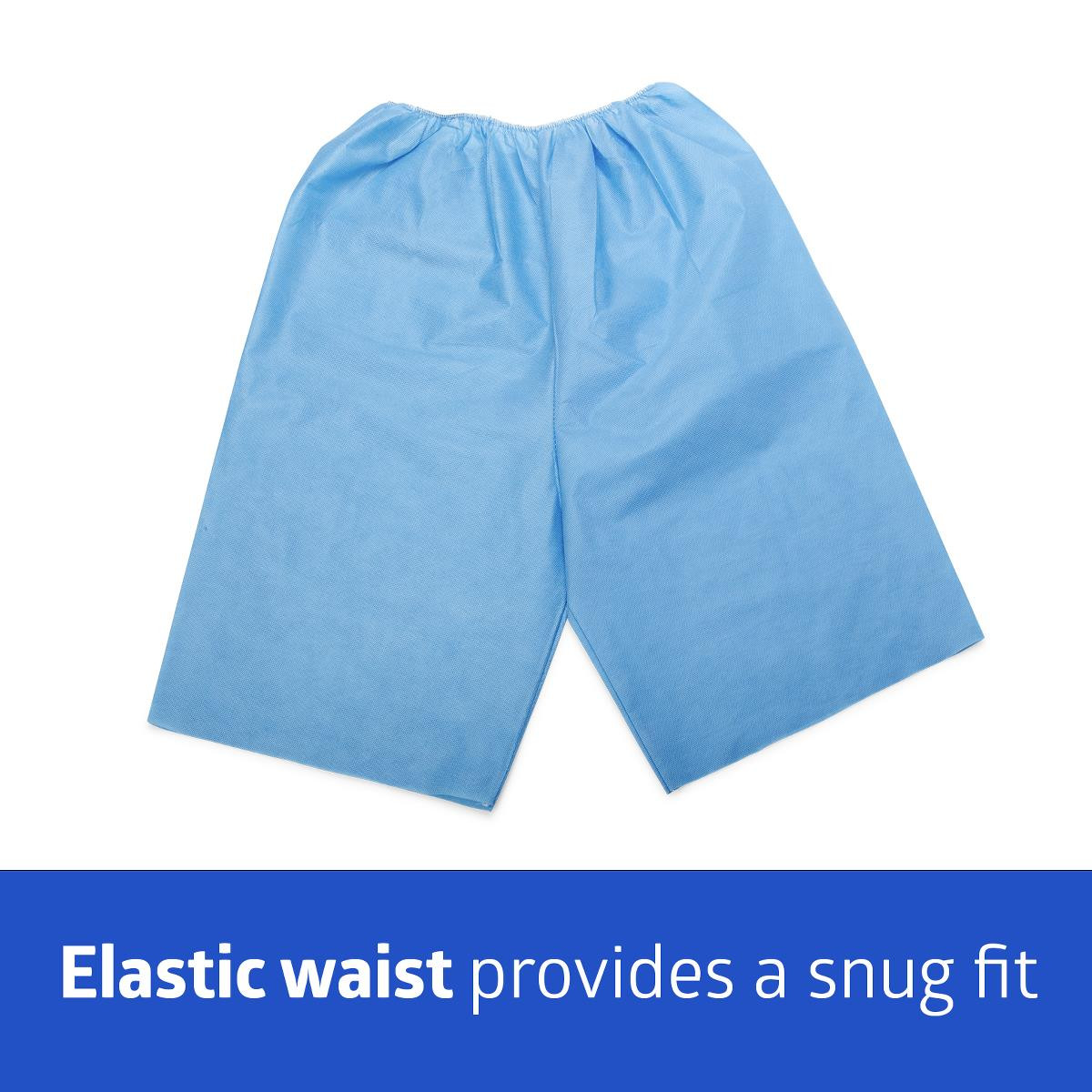 Medline Blue Multilayer Disposable Exam Shorts with Elastic Waist