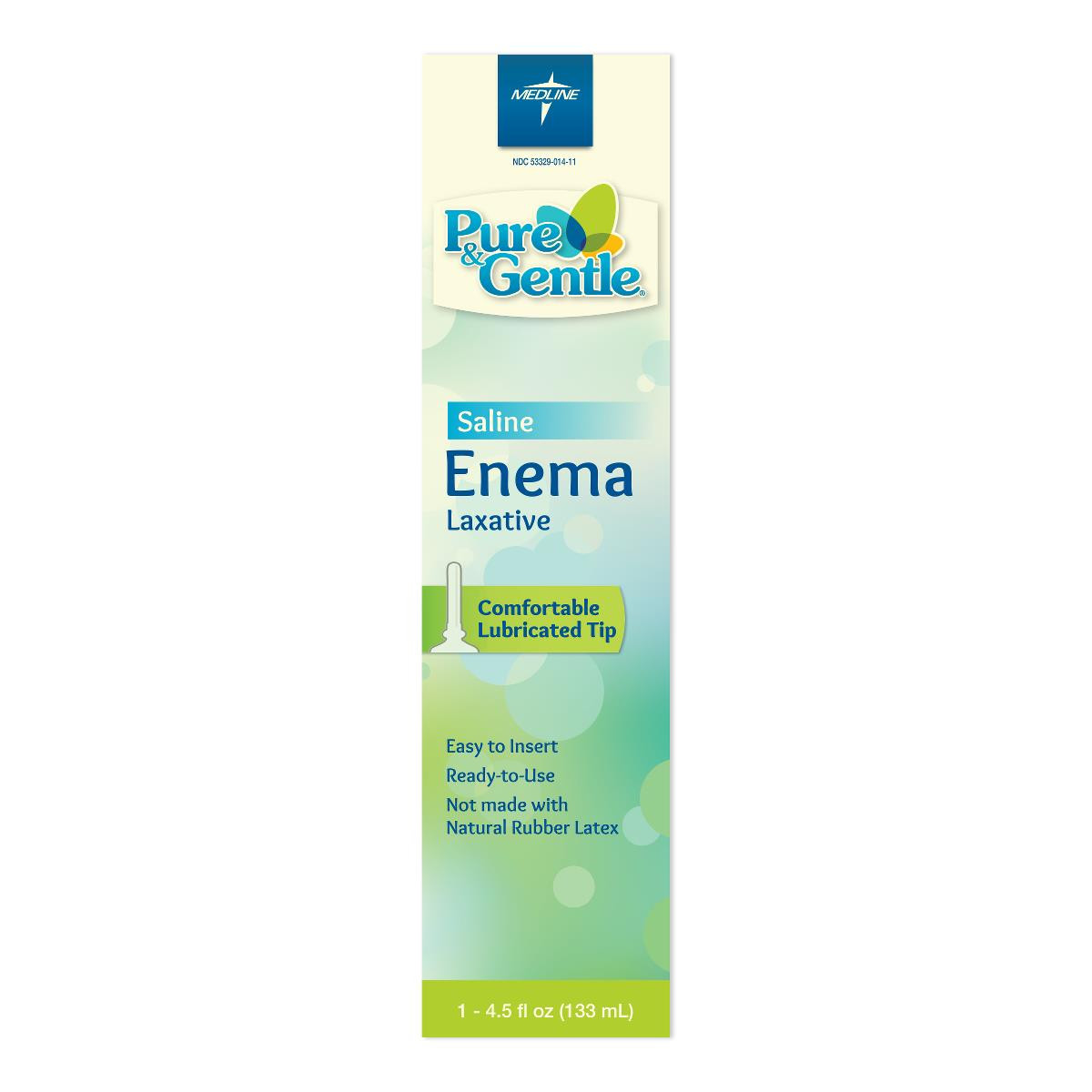 Medline Pure & Gentle Disposable Saline Enema, 4.5 fl oz bottle