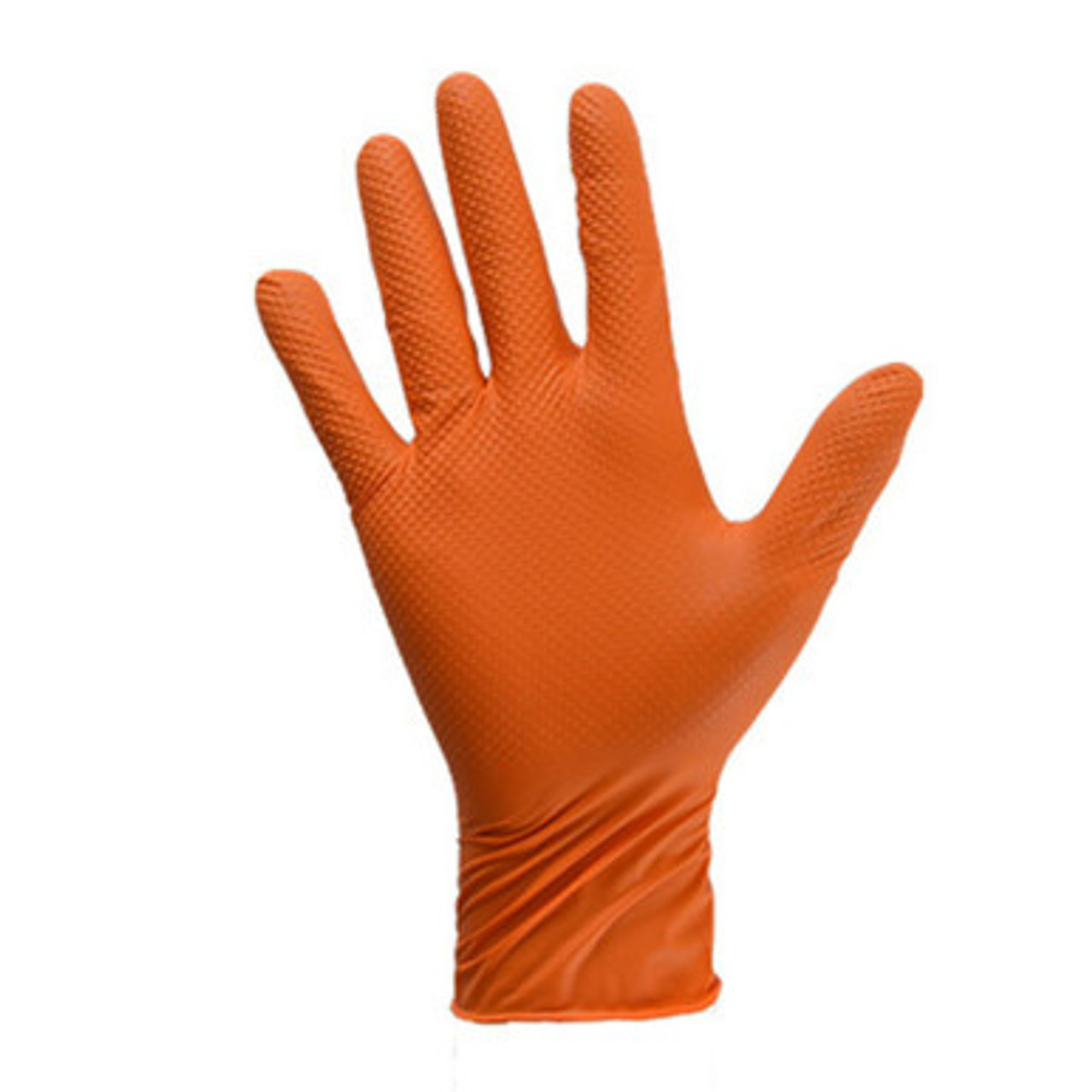 8 mil Orange Diamond Textured Nitrile Gloves - Harmony Lab & Safety