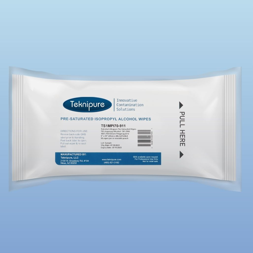 TekniZorb LXS Presaturated 70% IPA Polypropylene Cleanroom Wipes