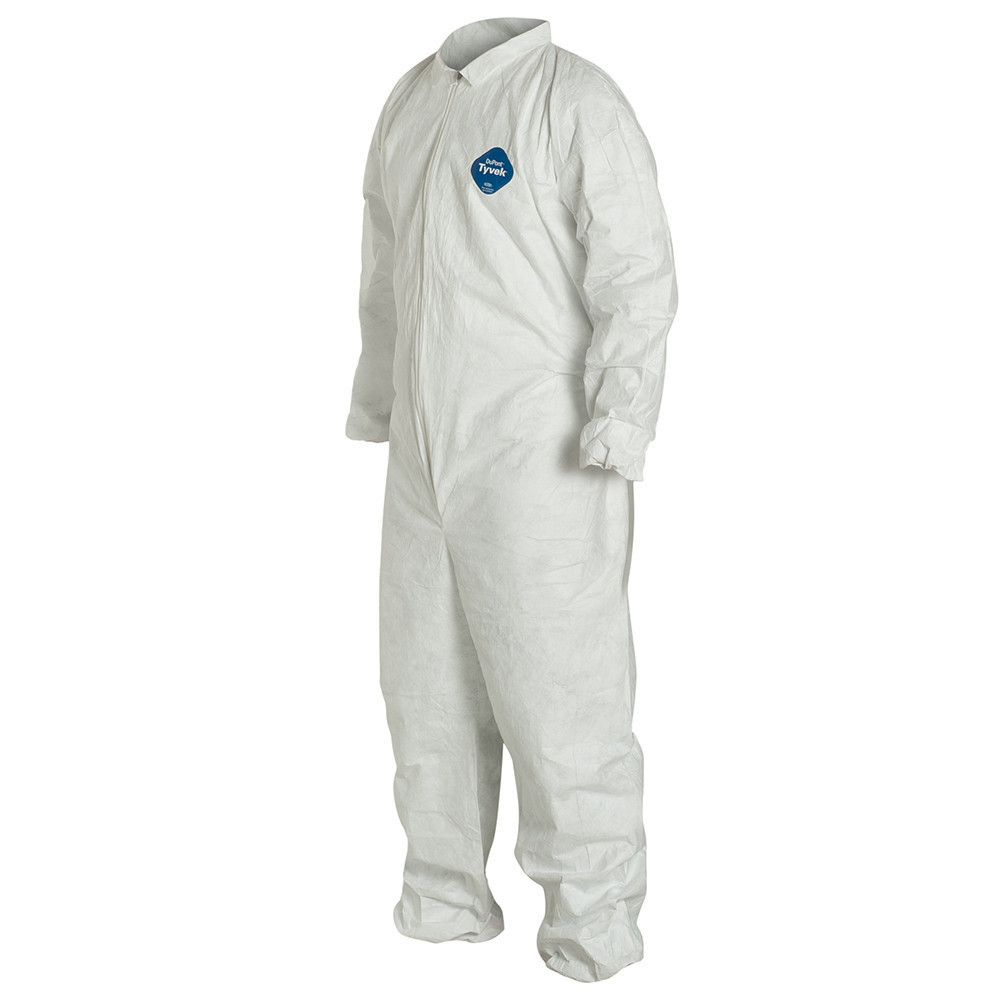 DuPont Tyvek TY125S White Coveralls with Elastic Wrist and Ankle