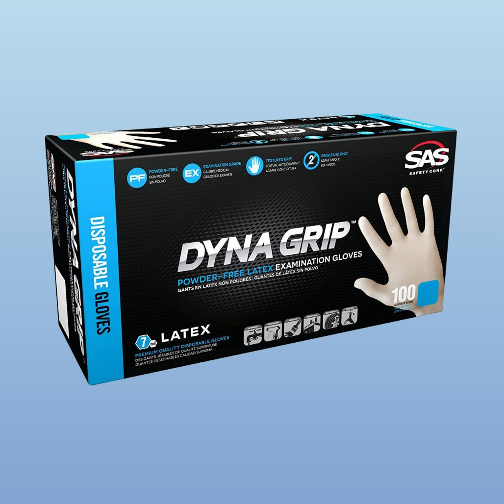 SAS Safety Dyna Grip Disposable Latex Medical Gloves