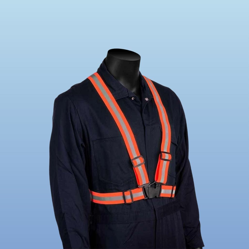 HivizGard Hi-Viz Reflective Safety Sash in Green and Orange