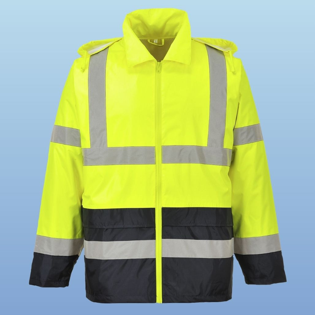 Portwest UH443 Class 3 Hi-Vis Black Bottom Rain Jacket