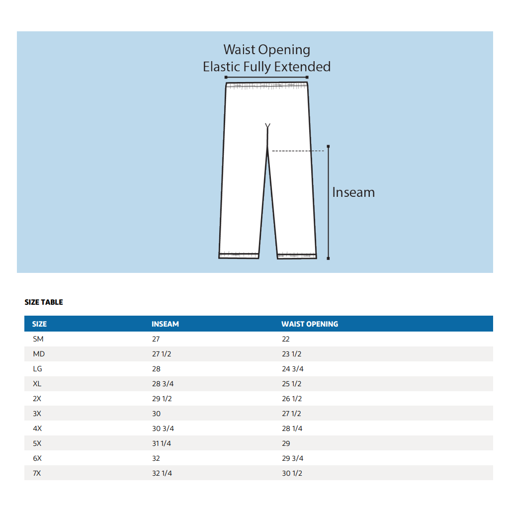 LE'RURE Pointbijou barerap pants TALLサイズ Tyvek_400_Pants_Size_Chart__34