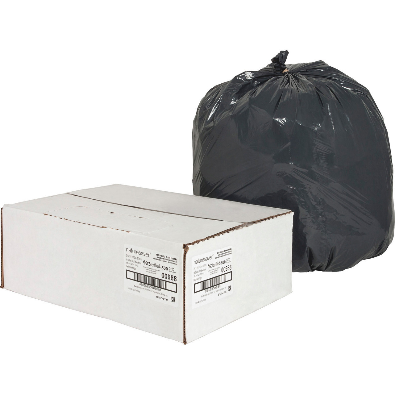 Black Low Density Trash Can Liners, 24 x 33 in., 16 gal, 500/case