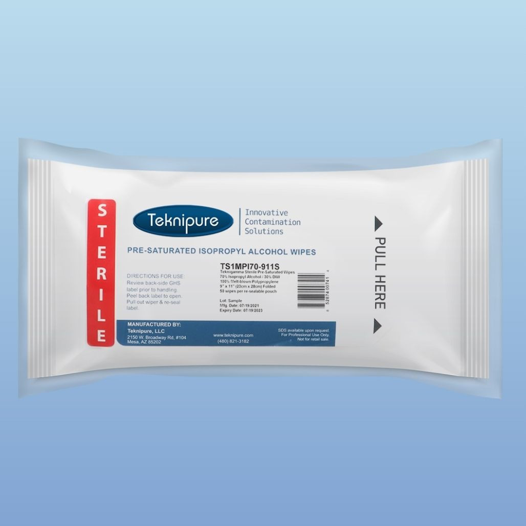TekniSat Sterile Presaturated Cleanroom Wipe, 9