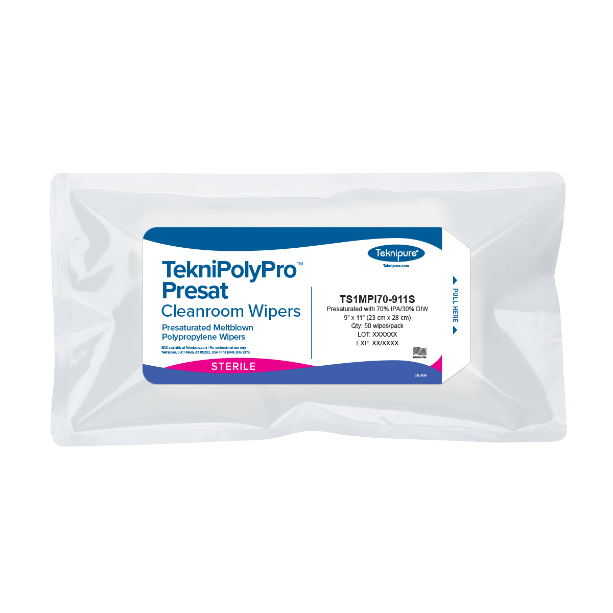 PP-「P」 TekniSat Sterile Presaturated Cleanroom Wipe, 9