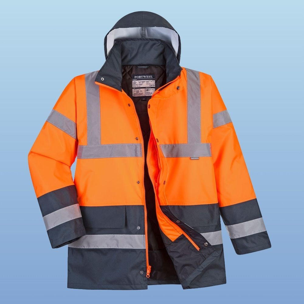 Portwest Insulated Hi-Vis Contrast Safety Traffic Jacket